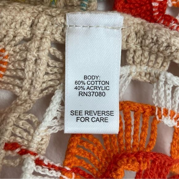 Cato Tan Floral Crochet Vest Women’s Plus Sz 18/20 Granny Square Hippie 70’s - Picture 10 of 12